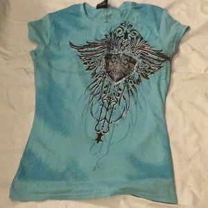 Light blue short sleeve shirt